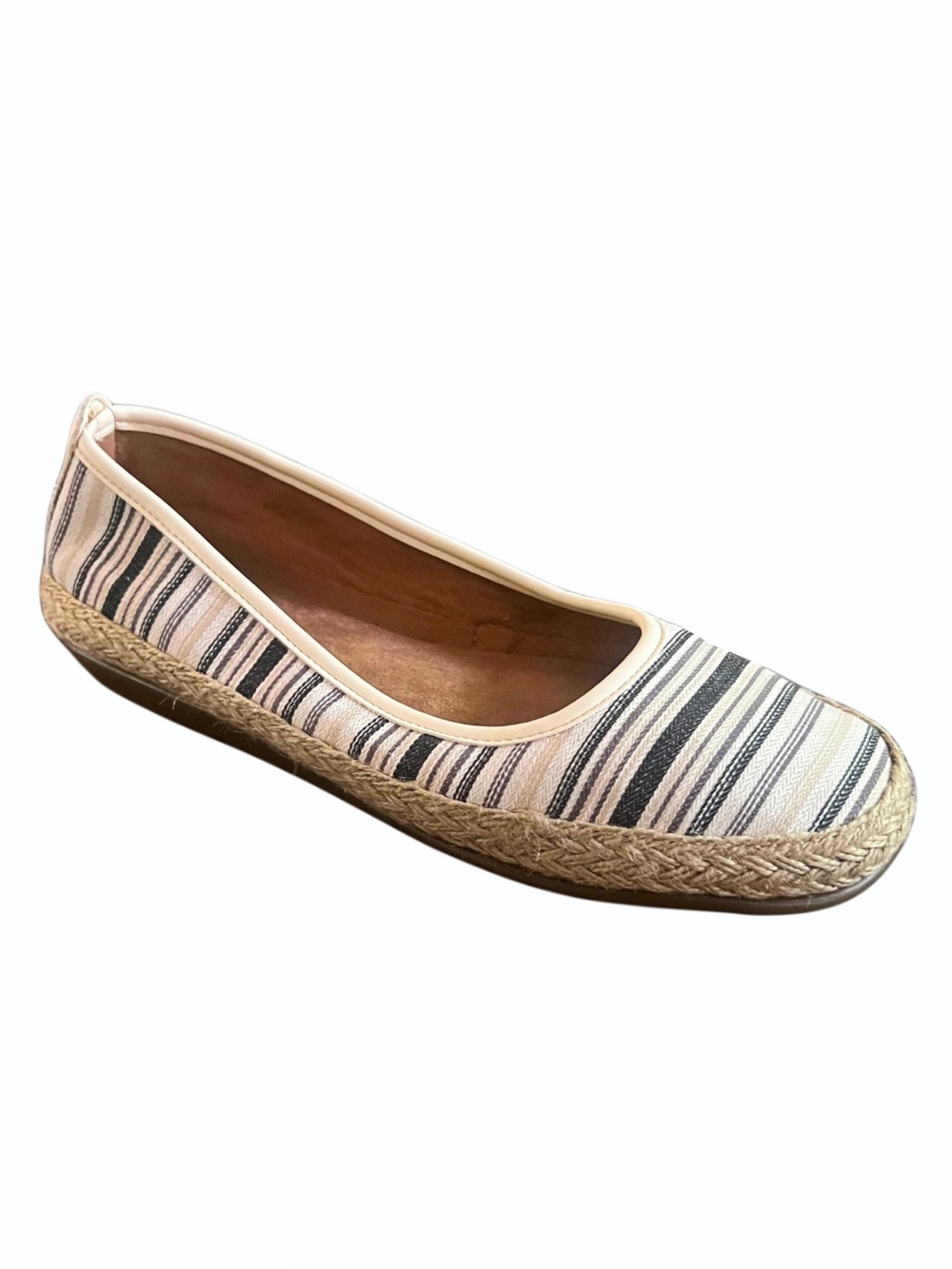 Aerosol Stripped Canvas Espadrille Flat Sz 7.5